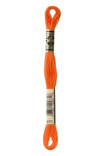 [117MC970] Fil à broder Mouliné Spécial DMC 970 Orange fluo