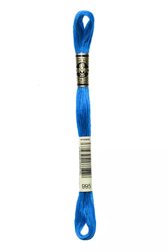 [117MC995] Fil à broder Mouliné Spécial DMC 995 Bleu caraïbes 