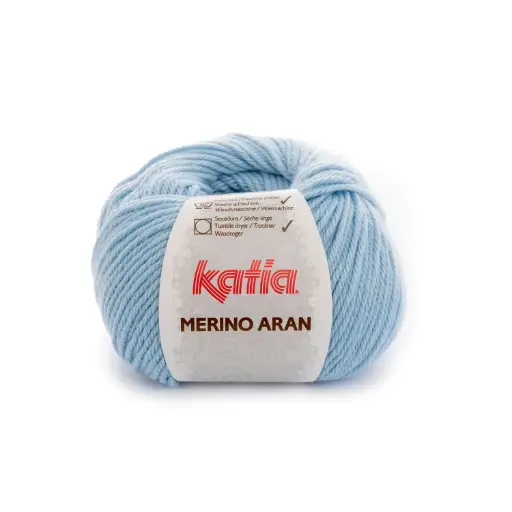 [ARAN68] Merino aran Laine Katia 68 Bleu ciel