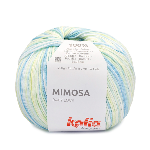 [MIMOSA312] Mimosa 100% Coton Katia 312 Vert-Bleu-Jaune