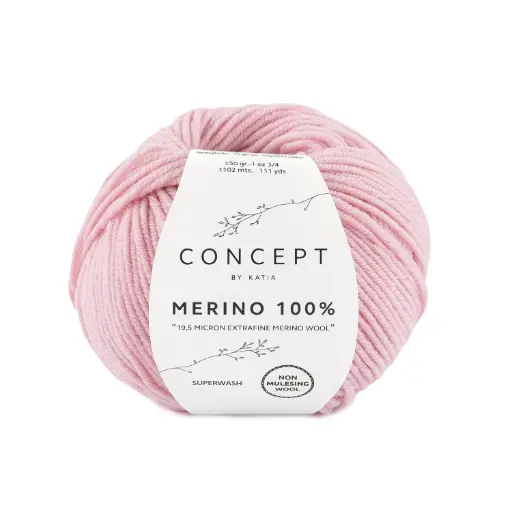 [MERINO1007] Mérino 100% 7 Rose très clair Laine Katia
