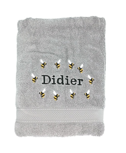 Motif abeilles brodé sur serviette, drap de bain ou pack complet. Cadeau personnalisé