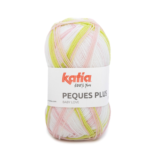 [pequesplus84] Peques plus Laine Katia 84 vert lime rose