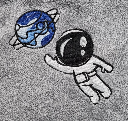 Motif astronaute et planète sur linge de bain au choix  