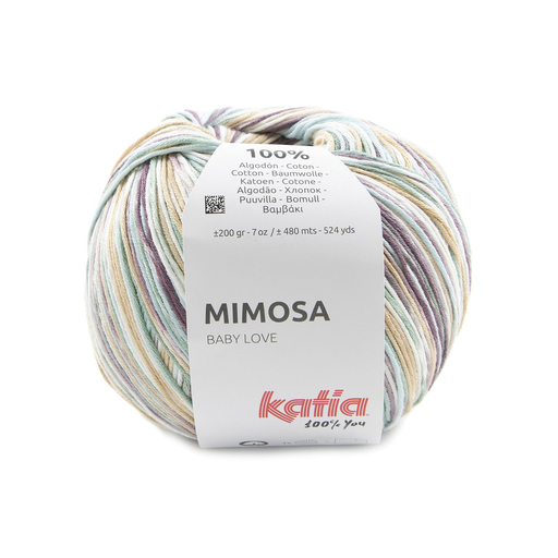 [MIMOSA305] Mimosa 100% Coton Katia 305 Lilas-Vert menthe-Bleu d'eau-Beige