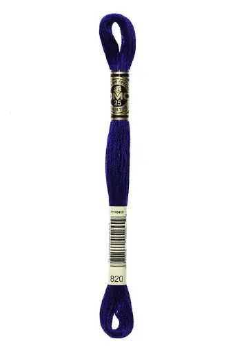 [117MC820] Fil à broder Mouliné Spécial DMC 820 Bleu marine