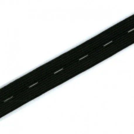 [S21214] Elastique boutonnières 20 mm Noir