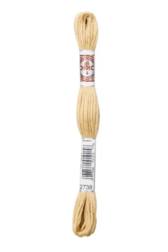 [89E2738] Fil à broder Retors Mat DMC 2738 Camel