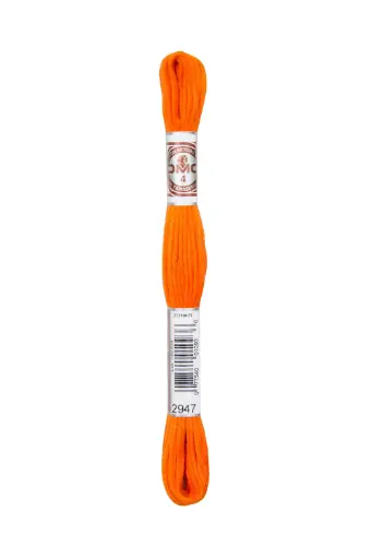 [89E2947] Fil à broder Retors Mat DMC 2947 Orange fluo