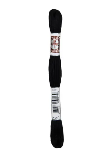 [89E2310] Fil à broder Retors Mat DMC 2310 Noir métallisé