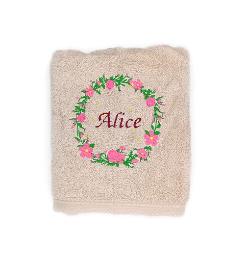 Motif couronne Alice sur linge de bain au choix 