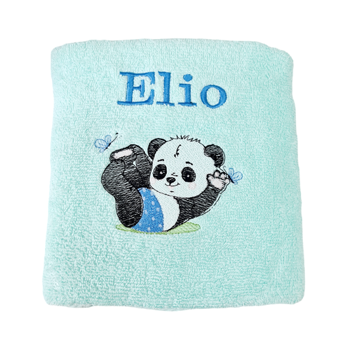 Serviette personnalisée avec un adorable panda couché