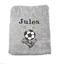 Serviette personnalisée pour un passionné de football motif avec ballon et chaussures à crampons