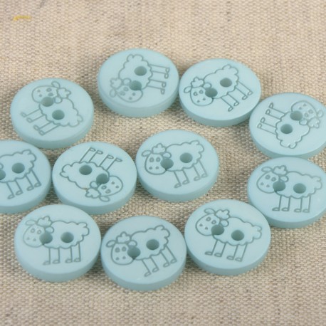 [M60804015545] Bouton mouton 15 mm 545 Bleu layette