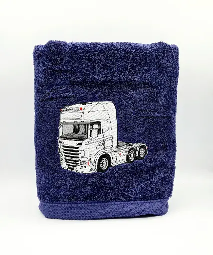 Serviette brodée personnalisé cadeaux pour les passionnés de camions ou poids lourds