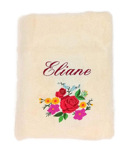 Motif fleurs Eliane sur linge de bain au choix